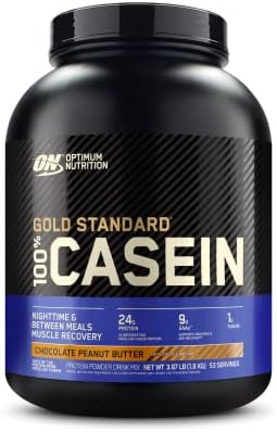 Optimum Nutrition Casein Powder, Chocolate Peanut Butter, 4 Pound