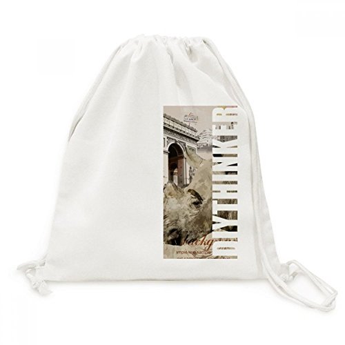 Sac de voyage compact Toile Drawstring Backpack Paris pour sécuriser vos affaires