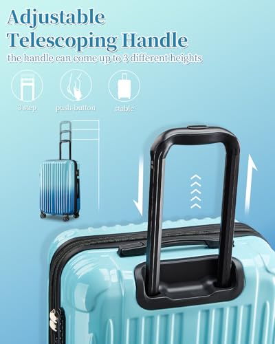 Image of Checked Luggage, 24 Inch Hardside Suitcase, Lightweight Hardshell with TSA Lock, Large Suitcase with Spinner Wheels