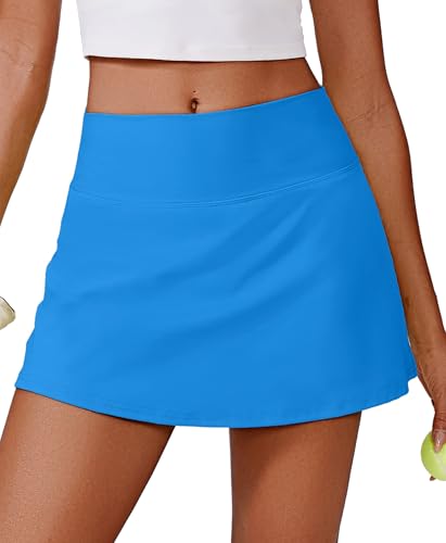 Image of PINSPARK Womens Tennis Skirt High Waisted Golf Skort with 2 Pockets Stretchy Athletic Skirts for Workout Pickleball Running