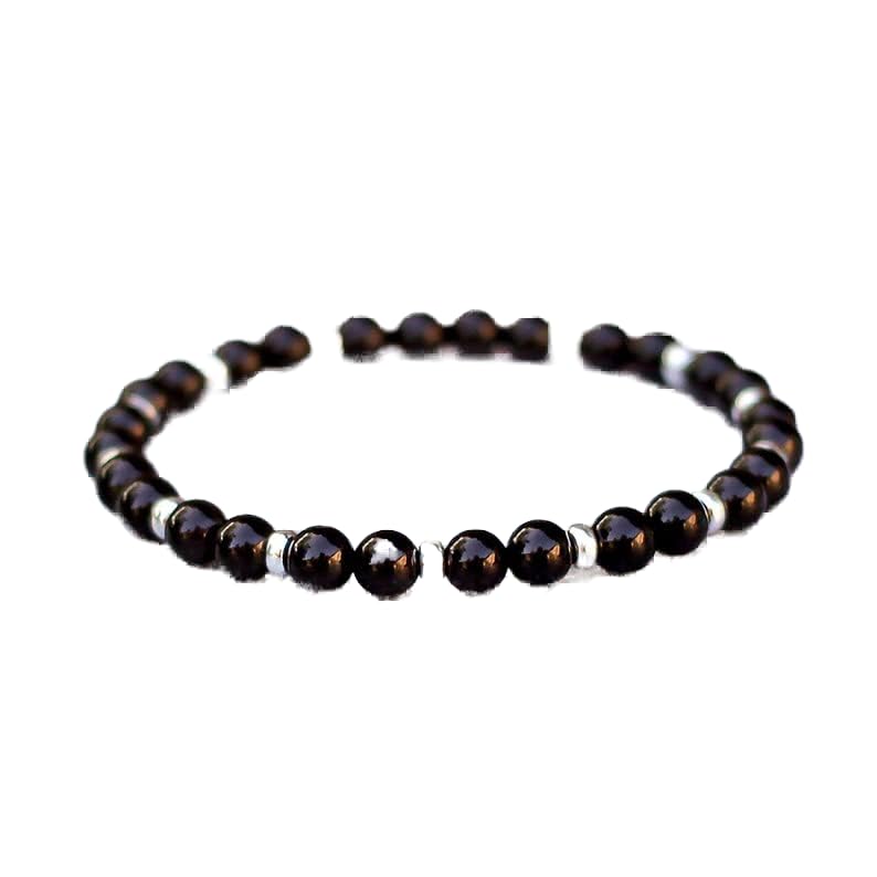 Bracelet onyx noir 6mm LKBEADS idéal pour le yoga et le bien-être