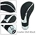 Abfer Leather Shift Knob Cool Car Gear Stick Shifter Lever Handle Head Replacement Fit for Most Automatic Manual Transmission Vehicle, Black