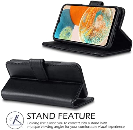 DN-Alive Galaxy A23 4G / A23 5G Case, [Flip Case] [Wallet Case] [Case With Card Holder] [PU Leather] [Book] [Stand Cover] Phone Case For Samsung A23 5G Case, Samsung Galaxy A23 5G Case (BLACK)