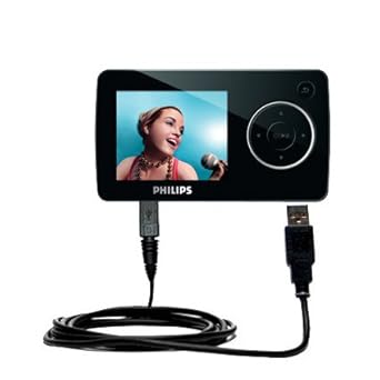 USB Cable Straight for Charging and Synchronization Compatible with Philips GoGear SA3245 with TipExchange Technology