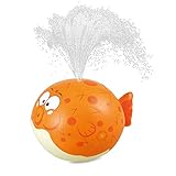Kids Sprinkler, Puffer Fish Sprayer, Summer Fun Inflatable Sprinkler, Water Spray Ball, Fish Water Toys for Kids, for Ages 3+