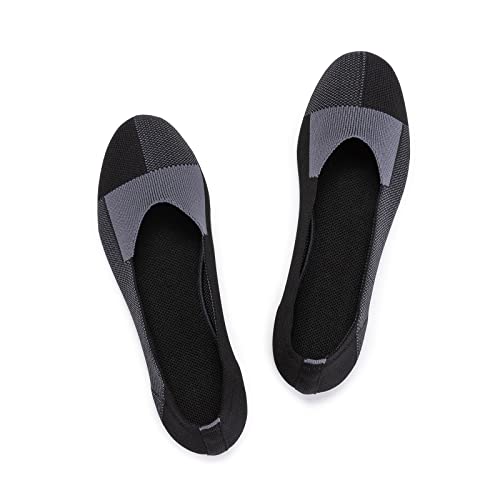 Frank Mully Damen Ballerinas Slip On Knit Kleid Schuhe Pumps Schuhe Runde Zehe, Grau, 39 EU