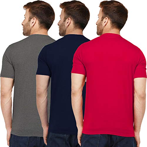 Image of Solid Men Half Sleeve Round Neck T-Shirt (Pack of 3)