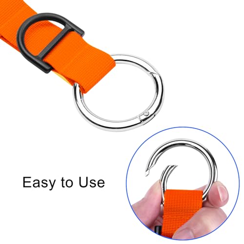 Image of Wisdompro Jacket Gripper Strap, Add a Bag Luggage Straps Baggage Suitcase Belts Travel Accessories with Hook and D-Ring - Make Your Hands Free, Easy to Carry Your Extra Bags - Orange