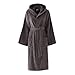 Bassetti Accappatoio Con Cappuccio, Fumo, 100% Cotone, Taglia L, Adulto Uomo Donna Unisex, In Spugna Morbido Assorbente Resistente E Lavabile In Lavatrice