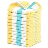 Face Washcloths Bulk Set, 12 Pack Cotton Wash Cloths for Bathroom, Hotel, Spa, Extra Absorbent Face