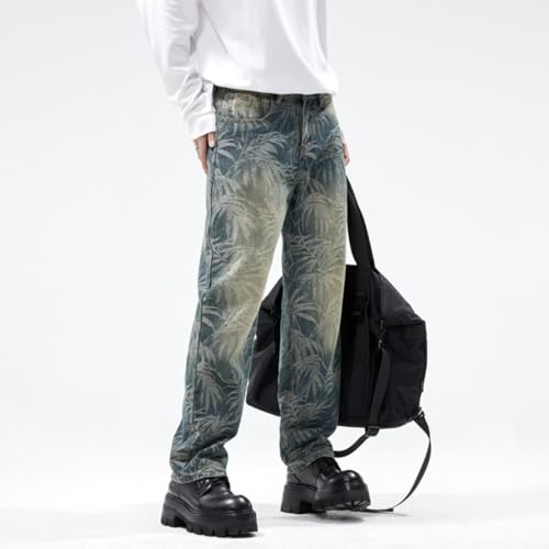 Jeans Pants Trousers Denim Men's Loose Classic Hawaiian Beach Wide Leg High Street Clothing4