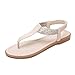 Women's Flat Sandal, Summer Beach Sandals, PU Leather (Ivory, numeric_7)