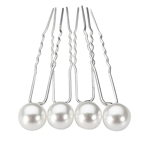 Polytree 20pcs Women's Fashion Wedding Bridal Party Hair Pins Clip Barrette White Faux Pearl Hairpins