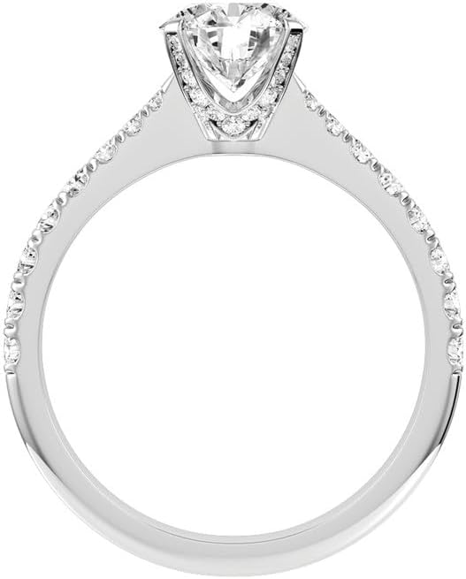 Molioaki 3.2 Carat (ctw) Moissanite Engagement Rings for women Platinum Plated Silver Ring moissanite rings