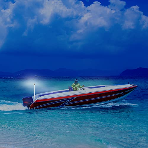 Image of Anchor Light Boat Bimini Light Stern Light LED Marine Navigation Lights USCG 2 NM All Round White Stainless Steel 12 Volts for Pontoon 8 Inches (Adjustable Fold Down Base)