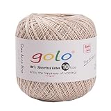 golo Hilo de ganchillo tamaño 10 para tejer a mano Hilados de crocher (raíz de Lotus) 6-111