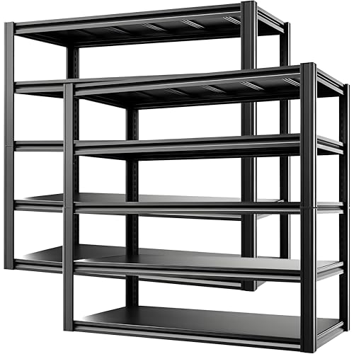 Darubtes Shalve Heavy-Duty Industrial Storage Shelving Unit,Black Steel Garage Organization System for Workshop Warehouse Utility Room 5-Tier 72