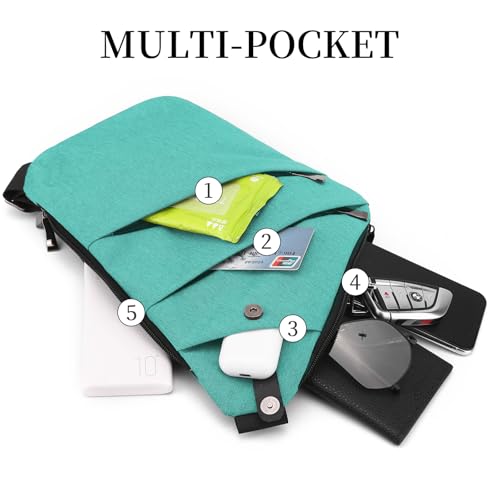 Image of Anti Theft Crossbody Bag,Sling Bag for Women Men,Multi-pocket Chest Shoulder Bag for Travel, Sport, Work