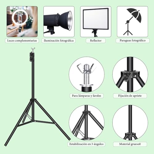 Fundo Fotografico, Fundo Verde, 3m(L) x 2.1m(A) Suporte de Fundo Ajustável + Fundo de Tela Verde + B