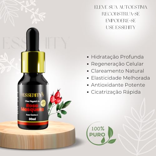 Óleo de Rosa Mosqueta, 100% Puro, Natural & Prensado a Frio | Óleo Vegetal Carreador Para Pele, Cabe