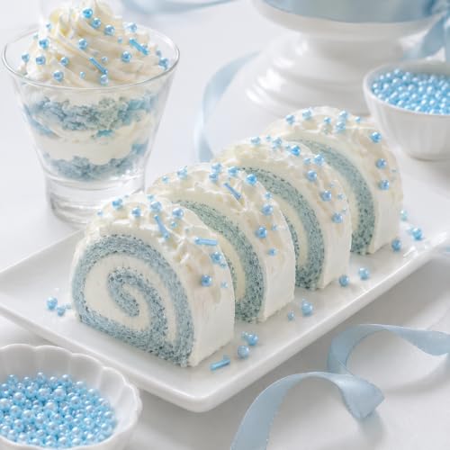 Image of Sprinkles for Cake Decorating Edible Pearls 10.8oz Blue Pearl Sprinkles