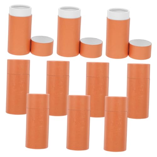 SOPOTUTU 10個入り 空のクラフト紙チューブ容器 蓋付き筒形段ボール箱 お茶やスパイス用収納ボックス ティーバッグオーガナイザージャー 家やオフィスでの整理収納に