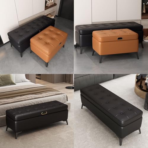 Banc de rangement gris compact pour optimiser l'espace du dressing
