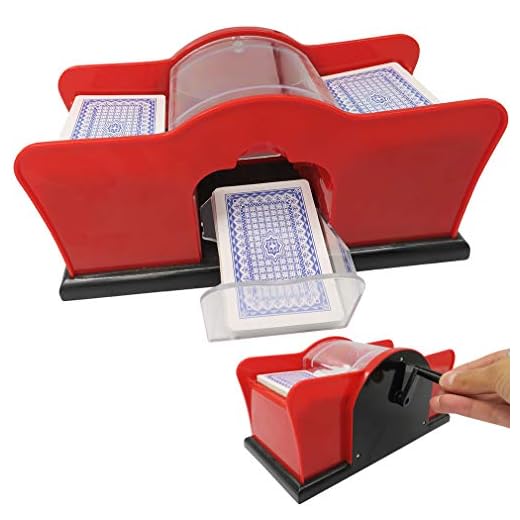 Evelots Playing Cards Shuffler - 2 Decks of Card Holder, Easy Hand Cranked System, Card Shuffling Machine, Casino Card Shuffler for Blackjack/Poker/Texas Hold Em â€“ Home, Travel, Business