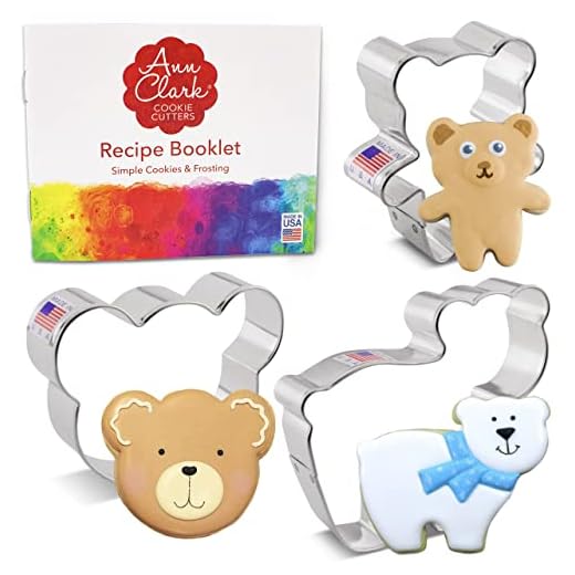 Ann Clark Cookie Cutters Lot de 3 emporte-pièces en forme d'ours avec livret de recettes (français non garanti)