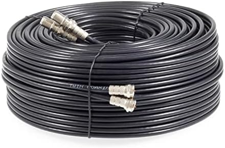 SSL Satellites 5 m Twin Satellite Shotgun Coax Cable Extension Kit with Fitted F Connectors for Sky HD Q and Freesat - White (5 Meter, White)
