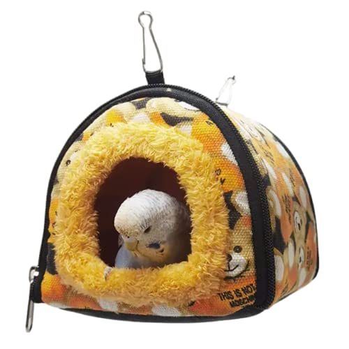 Winter Warm Bird Nest Bird House Bed Hammock Toy for Pet Pet Parrot Parakeet Cockatiel Conure Lovebird Parakeet Nest Bird Hammock (Large,Yellow)