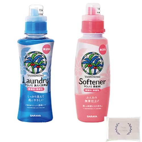 ヤシノミ 洗たく 洗剤 濃縮タイプ 本体520ml, 柔軟剤 本体520ml セット オリジナルペーパータオル(4枚重ね8枚入)のサムネイル