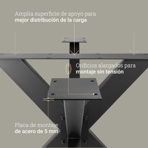 Miniatura 5 de Natural Goods Berlin 1x Pata De Mesa Spider Estructura De Mesa En Metal Negro Montaje Fácil Patas Para Muebles Como Mesas De Centro, Escritorio Y Comedor Pie De Mesa 71x85x85cm