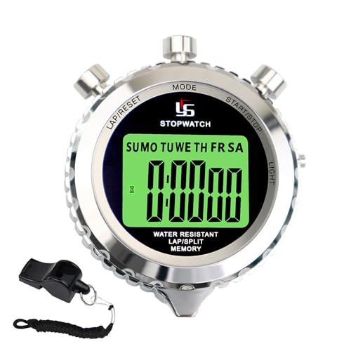 Stopwatch,Metal Stop Watch for Sports Stopwatches Timer for Sports and Competitions (2 lap with backlight-metal)