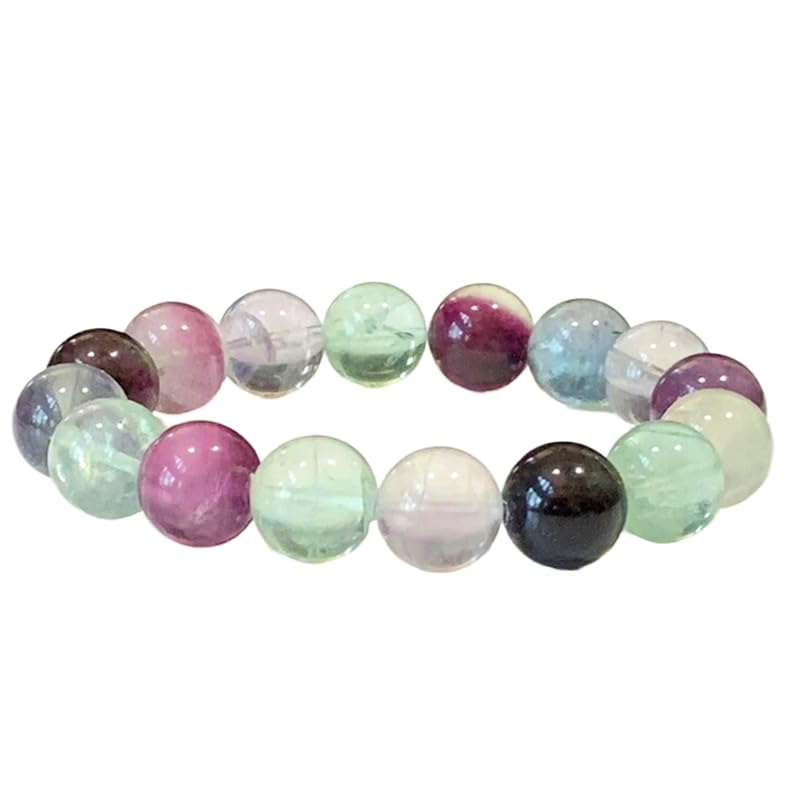 Bracelet multicolore en fluorite naturelle pour le yoga