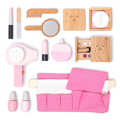 Kit de jeu de maquillage en bois enfants avec sac de transport