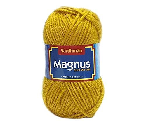 Image of Vardhman Magnus Knitting Yarn 100% Acrylic Bulky 4Ply Yarn (Pack of 1 Ball - 100g) - Knitting & Crochet Yarn for Winter Sweaters, Scarves, Blankets | Hypoallergenic, Hand Wash -Pastel Yellow - Mag025