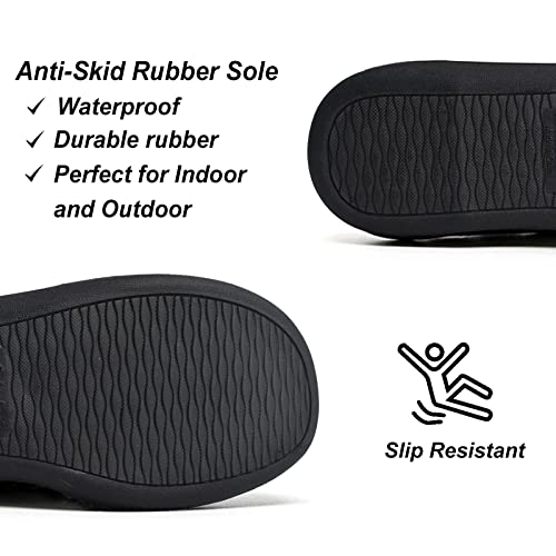 Mens Memory Foam Slipper, Slip on Cozy Slippers for Man, Warm Flannel Machine Washable House Slippers Indoor Outdoor3