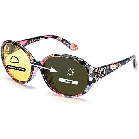 FIMILU Women Oversized Night Vision Glasses for Women Yellow Night Driving Glasses for Rainy/Fog/Nighttime Safety Cover