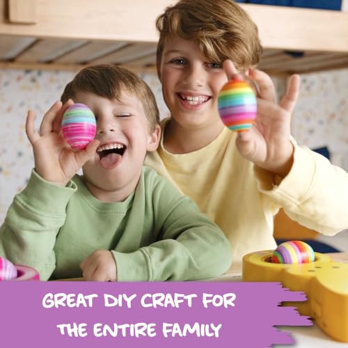 The Eggmazing Egg Decorator - Peeps Bunny - Arts and Craft Set Includes 6 Colorful Quick Drying, Non-Toxic Markers - Yellow - 8