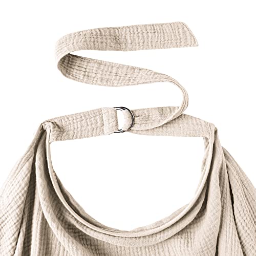 Konssy Muslin Nursing Cover For Baby Breastfeeding, Breathable 100% Cotton Breastfeeding Cover With Rigid Hoop For Mother Nursing Apron, Multi-Use Carseat Canopy (Summer Wheat) #TOP4