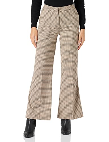 United Colors of Benetton Pantaloni 4WWDDF029 Donna, Beige Scozzese 911, 42