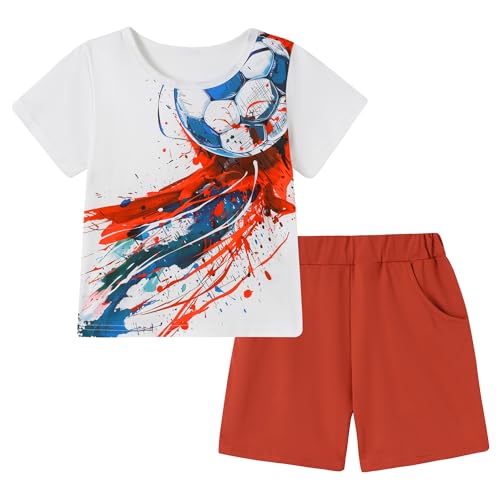 ZOEREA Toddler Boy Clothes Kids Summer Short Sleeve T-Shirt and Shorts Outfit 2 Piece Sweatsuit Clothing Set 2-7T