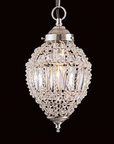 Image of Impex Bombay Beaded Satin Nickel Pendant Pendant Ceiling Light