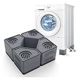SEISSO Anti Vibration Pads for Washing Machine. Double Heighten Rubber Washer and Dryer Pedestal. Increase Hight 3.14'. Shock and Noise Cancelling for Washing Machine Anti Vibration Pads (Gray)