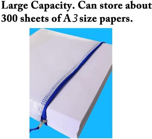 Carteras de plástico A3 con cremallera pack de 12 bolsas impermeables para documentos 4