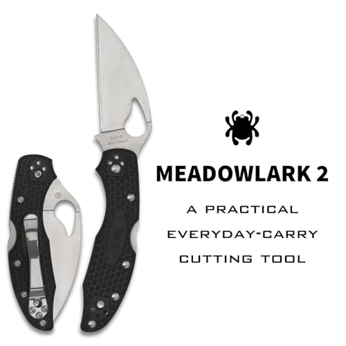 Image of Spyderco Byrd Meadowlark 2 Wharncliffe Folding Pocket Knife, PlainEdge | 6.9 inch Overall Length, 2.97 inch 8Cr13MoV Steel Blade, FRN Handle, Back Lock, Full-Flat Grind