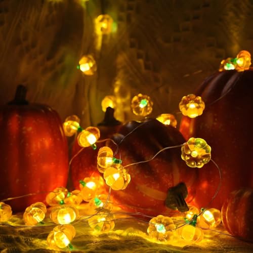 Kürbis Lichterkette Batterie,2M 20 LED Kürbis Herbst Deko Dekoration Innen – Ansicht 4