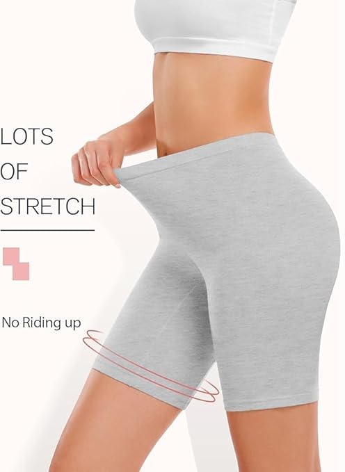 Image of TEXTREE Women's Cotton Boy Shorts Underwear Anti Chafing Soft Biker Short Plus Boy Shorts Panties Multicolor (Pack of 4)
