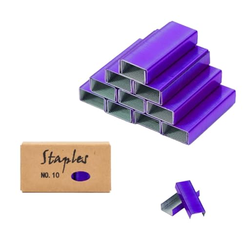 Grapas moradas No.10 perfectas para dar color a tus apuntes y manualidades en casa